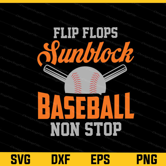 Flip Flops Sun Block Baseball Non Stop Svg Cutting Printable File  - Premium Cutting Files in SVG, PNG & EPS Formats - Premium SVG Cutting Files for Crafts