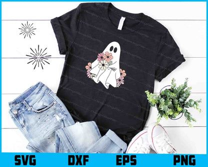 Floral Ghost Halloween SVG PNG Digital Printable File  - Premium Cutting Files in SVG, PNG & EPS Formats - Premium SVG Cutting Files for Crafts