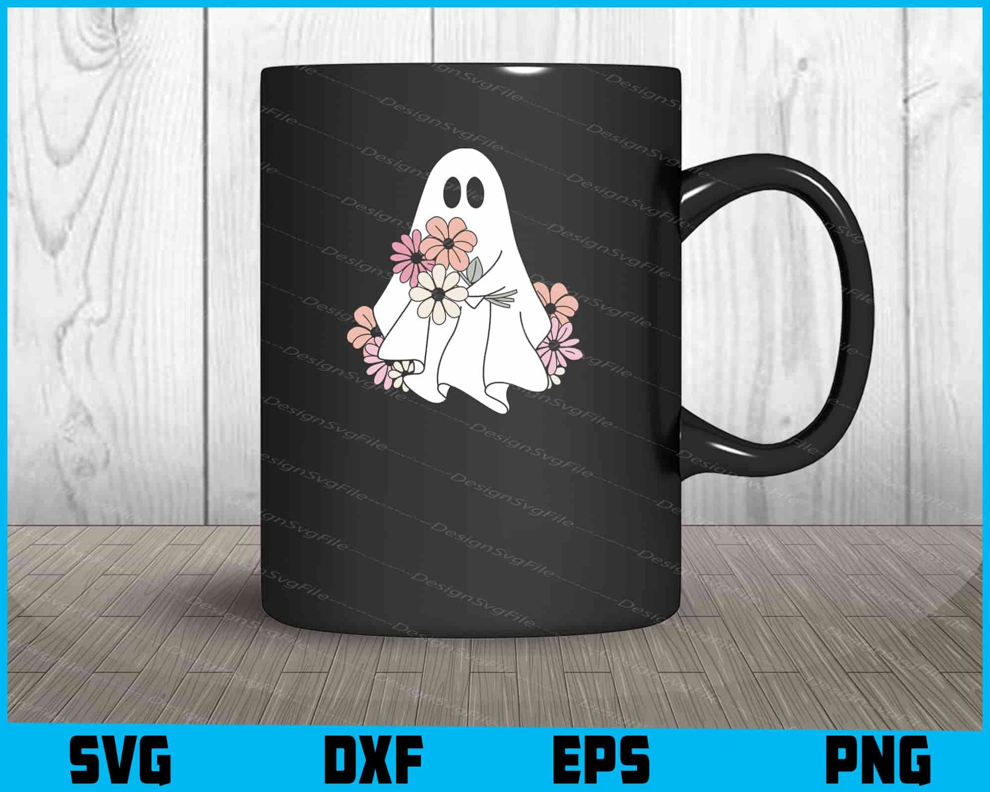 Floral Ghost Halloween SVG PNG Digital Printable File  - Premium Cutting Files in SVG, PNG & EPS Formats - Premium SVG Cutting Files for Crafts