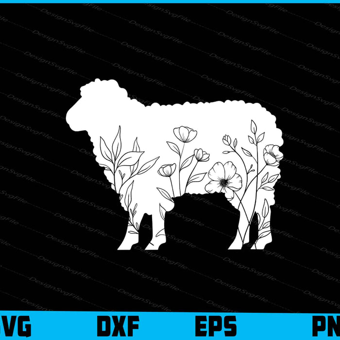 Floral Sheep SVG, Animals PNG
