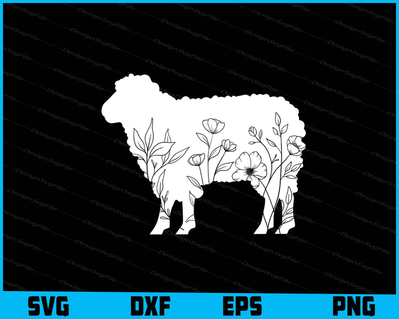 Floral Sheep SVG, Animals PNG