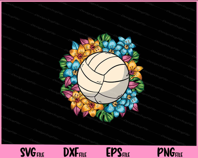 Floral Volleyball Vintage svg
