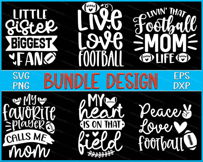 Football Bundle SVG Love Football PNG