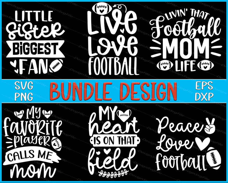 Football Bundle SVG Love Football PNG