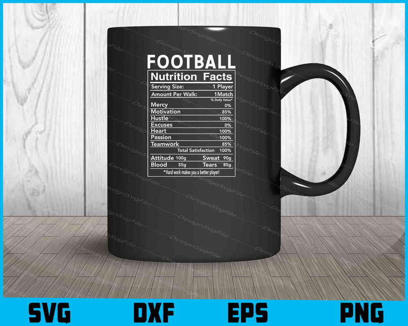 Football Nutrition Facts SVG PNG File