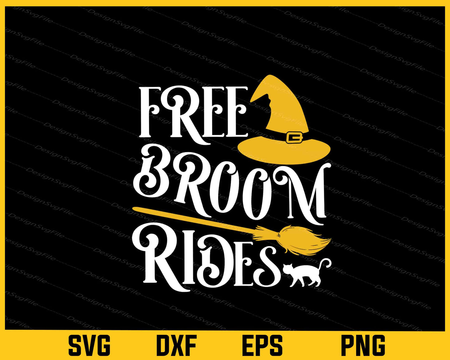 Free Broom Rides Halloween Svg Cutting Printable File  - Premium Cutting Files in SVG, PNG & EPS Formats - Premium SVG Cutting Files for Crafts