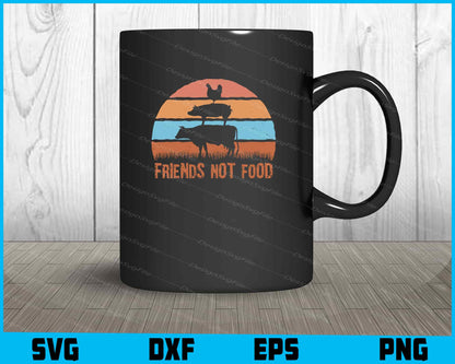 Friends Not Food Animal Retro Sunset