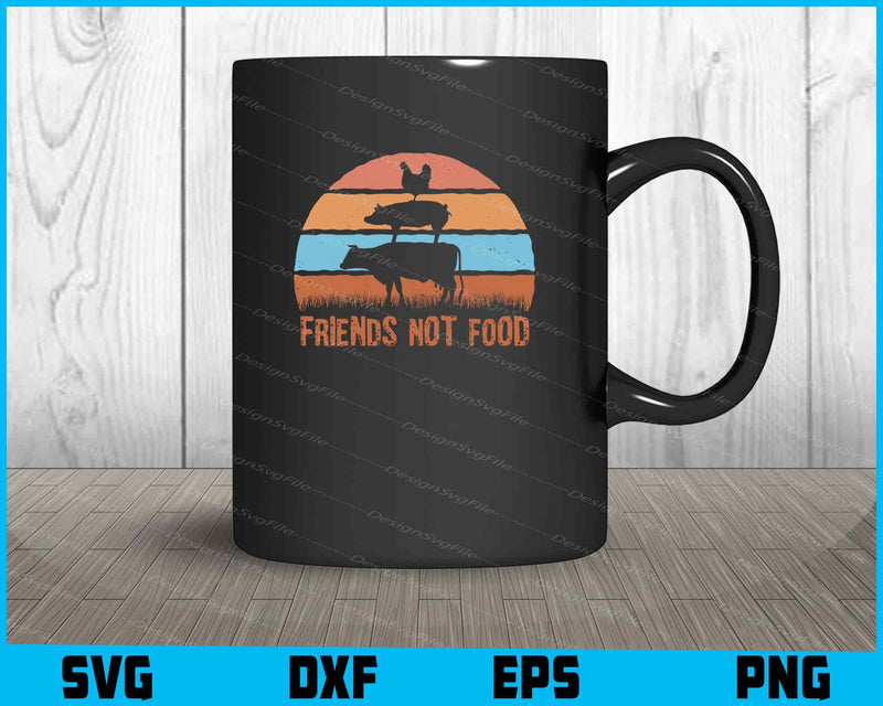 Friends Not Food Animal Retro Sunset