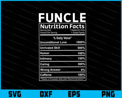 Funcle Nutrition Facts SVG PNG File