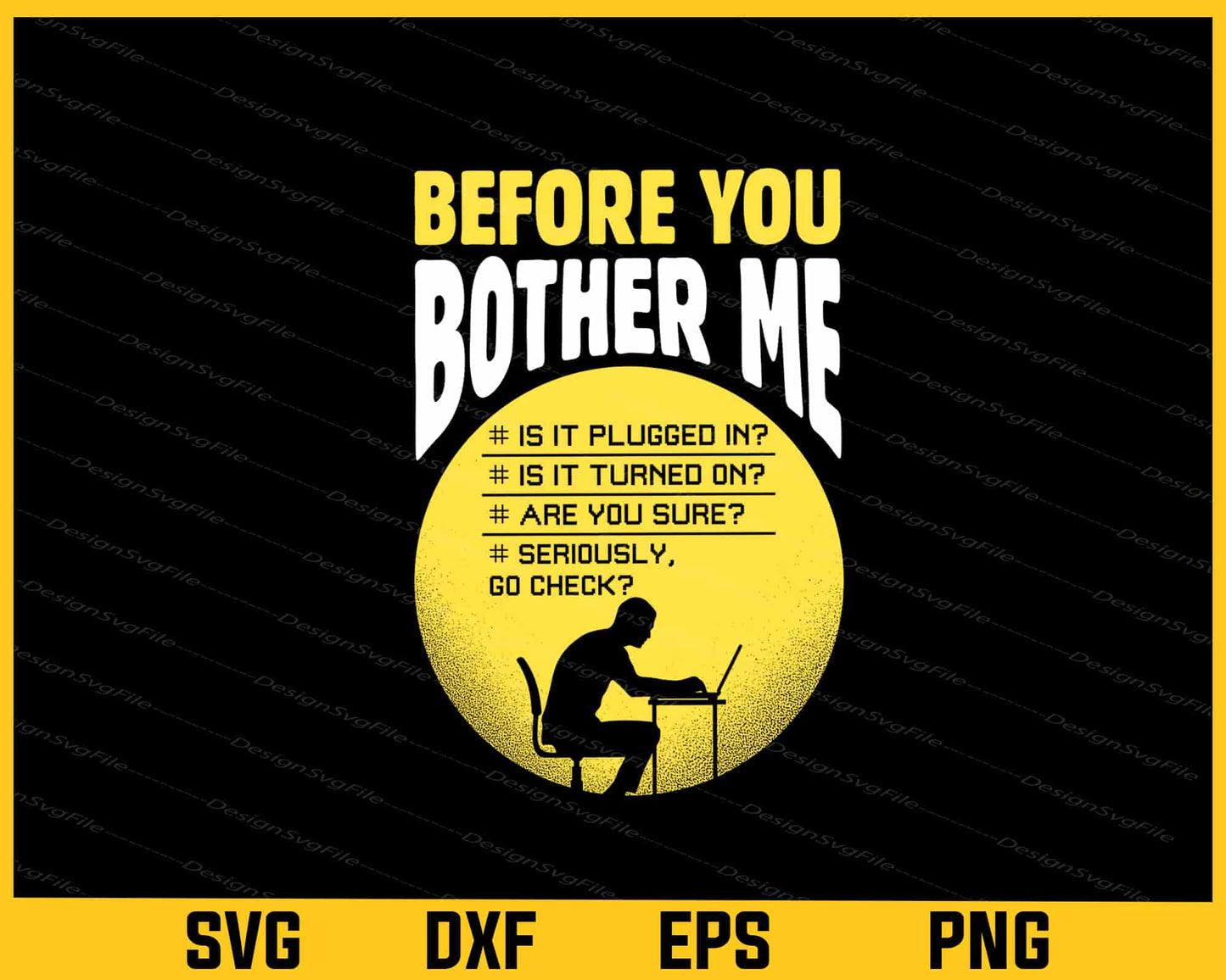 Funny Computer Before You Bother Me Svg Cutting Printable File  - Premium Cutting Files in SVG, PNG & EPS Formats - Premium SVG Cutting Files for Crafts