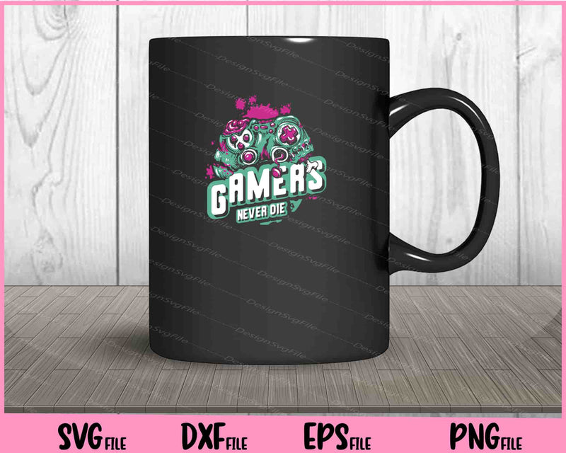 Gamers Never Die Zombie mug