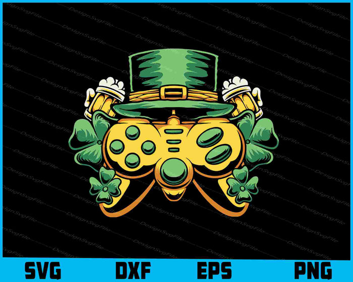 St. Patrick's Day-themed bundle design with graphics and text on a black background.