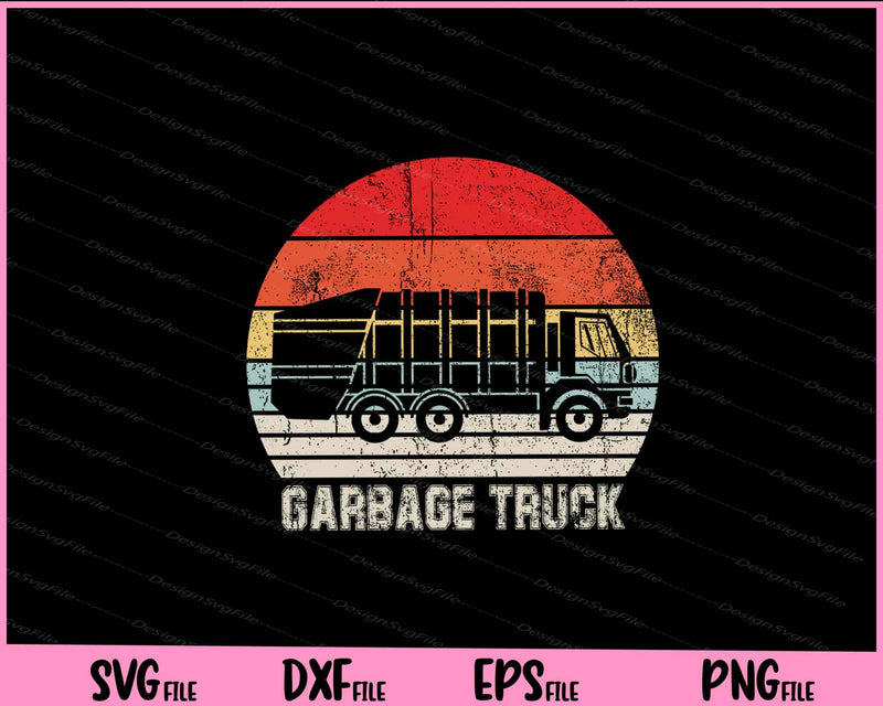 Garbage Truck Vintage Retro svg
