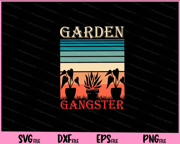 Garden Gangster Funny Gardening Retro svg