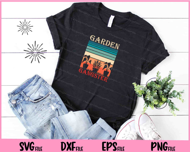 Garden Gangster Funny Gardening Retro t shirt