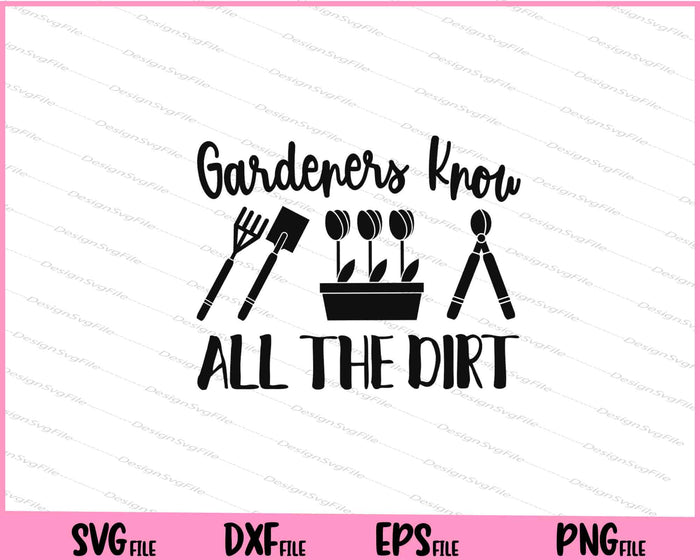 Collection of gardening-themed designs with text and icons on a blue and white background.