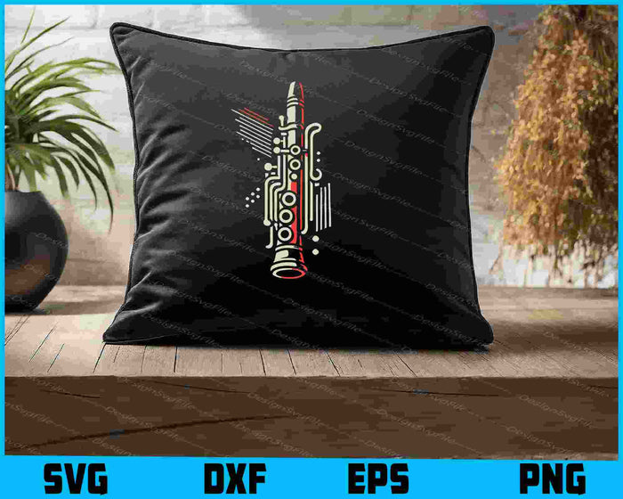 Geometric Clarinet Music SVG