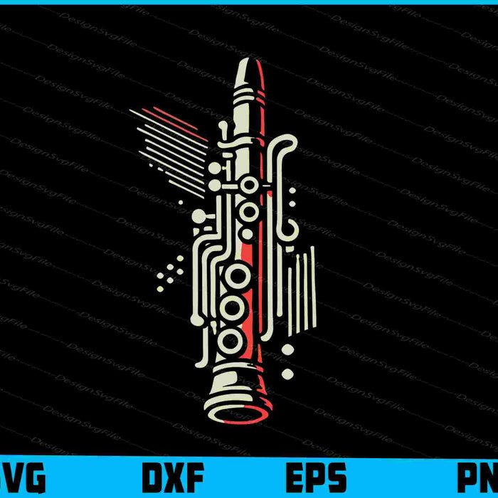 Geometric Clarinet Music SVG
