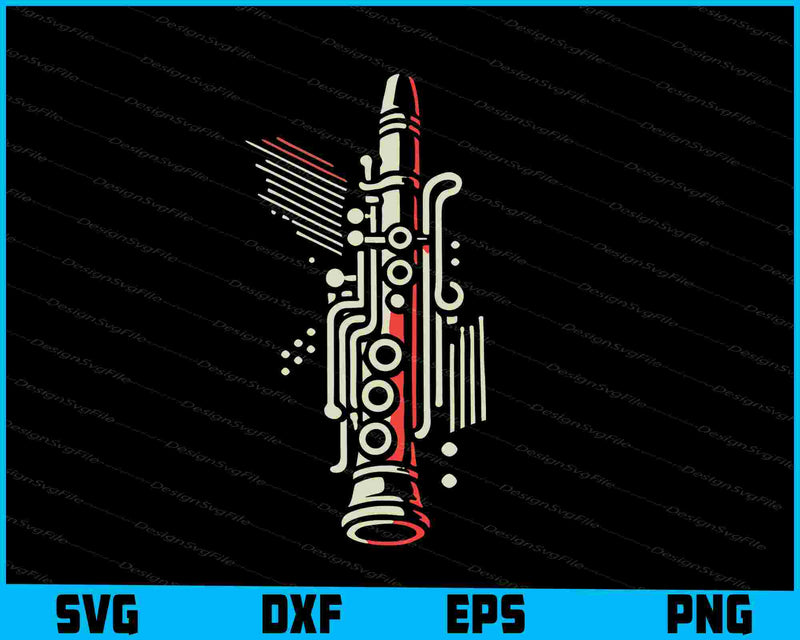 Geometric Clarinet Music SVG