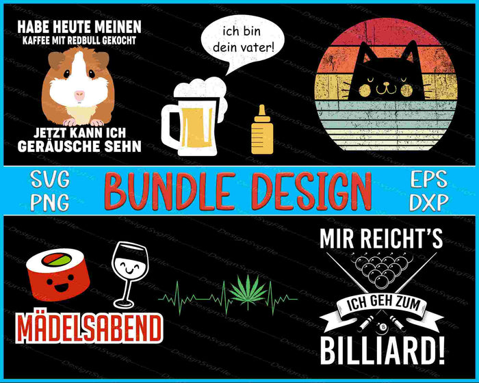 Germany Bundle SVG, Katze Retro PNG