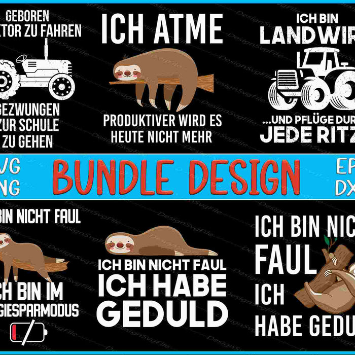 Germany Bundle SVG, sloth PNG
