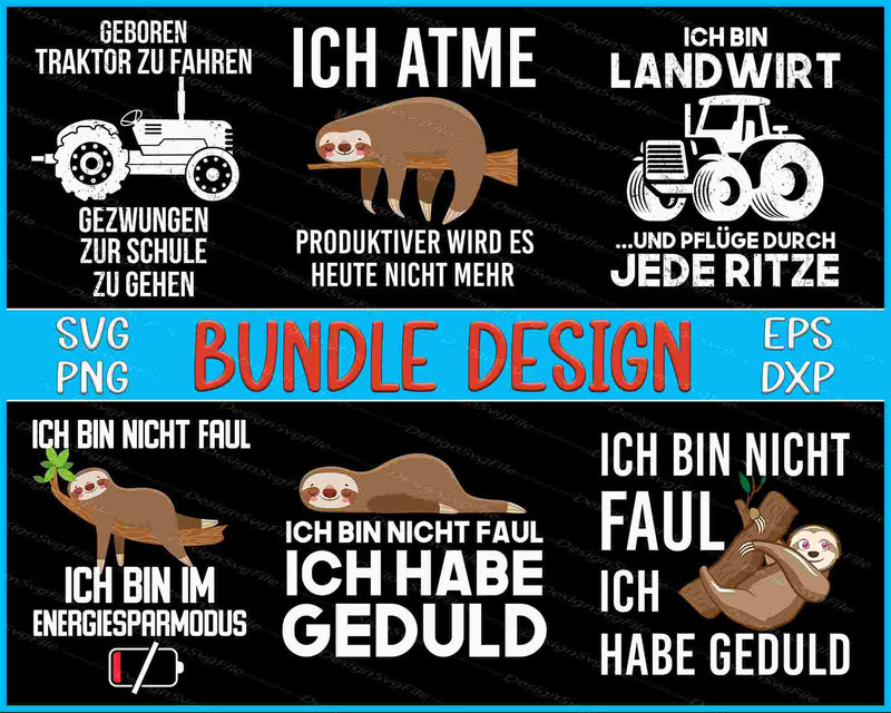 Germany Bundle SVG, sloth PNG