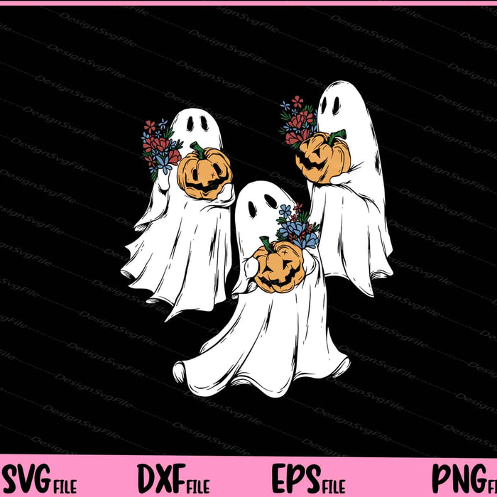 Ghost And Pumpkins Halloween Svg Cutting Printable Files  - Premium Cutting Files in SVG, PNG & EPS Formats - Premium SVG Cutting Files for Crafts
