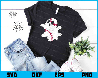 Ghost Baseball Halloween SVG PNG Printable File  - Premium Cutting Files in SVG, PNG & EPS Formats - Premium SVG Cutting Files for Crafts