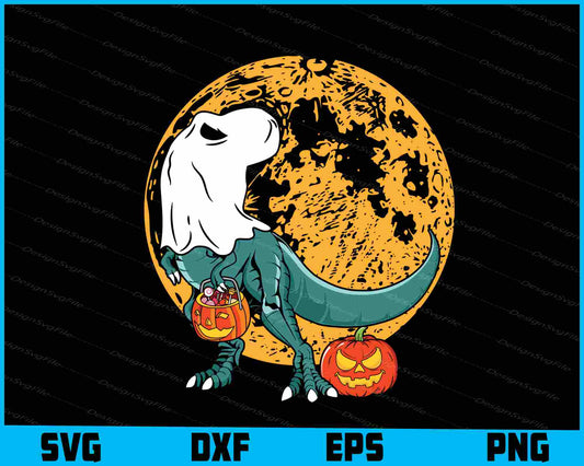 Ghost Dinosaur Moon Candy Halloween SVG PNG Printable File  - Premium Cutting Files in SVG, PNG & EPS Formats - Premium SVG Cutting Files for Crafts