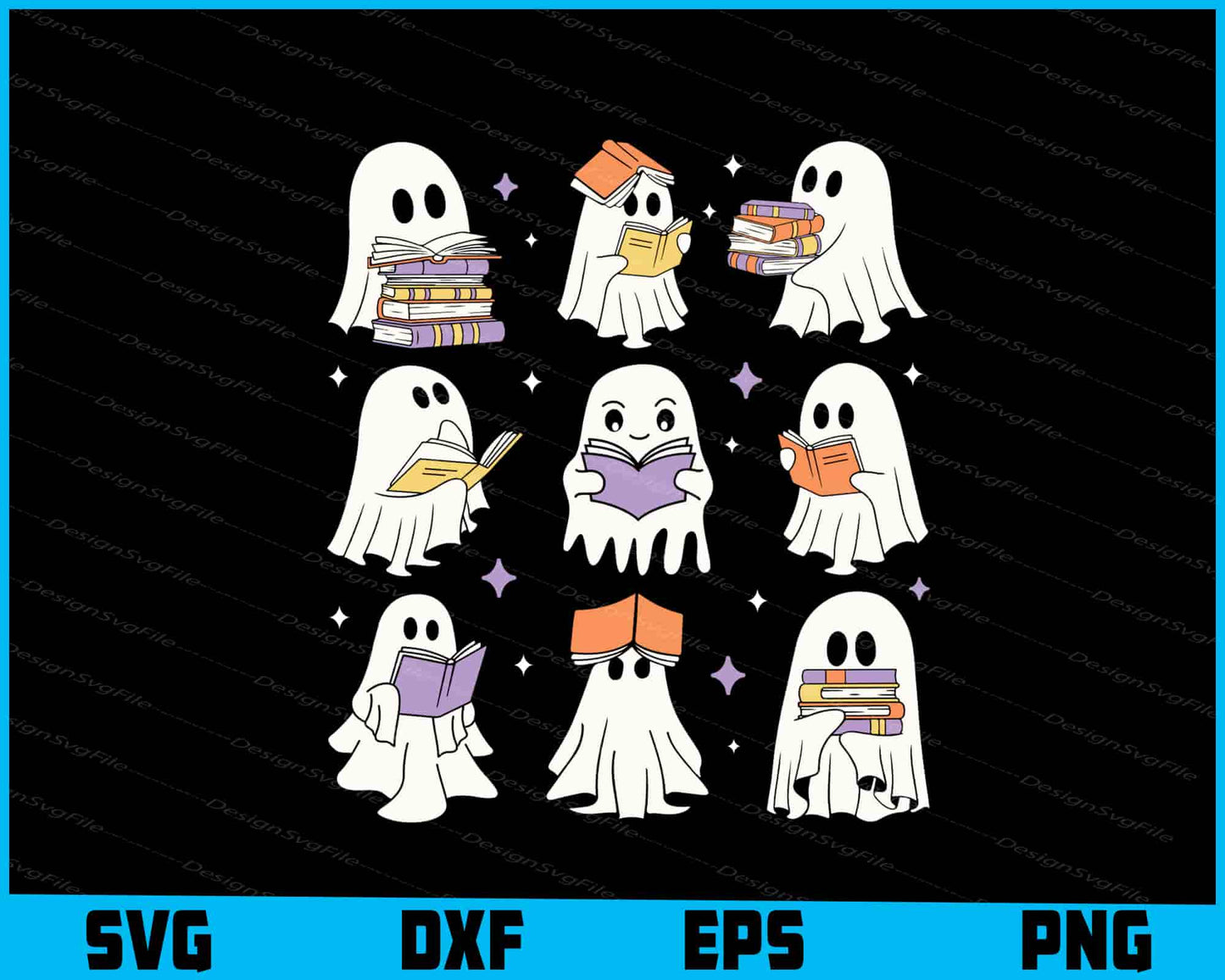 Ghost Reading Book Halloween Funny SVG PNG Digital Printable File  - Premium Cutting Files in SVG, PNG & EPS Formats - Premium SVG Cutting Files for Crafts