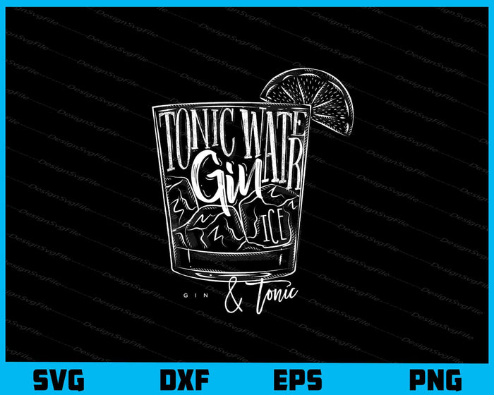 Gin Tonic Cocktail Chalkboard Style Svg Cutting Printable File  - Premium Cutting Files in SVG, PNG & EPS Formats - Premium SVG Cutting Files for Crafts