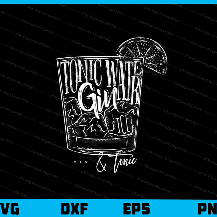 Gin Tonic Cocktail Chalkboard Style Svg Cutting Printable File  - Premium Cutting Files in SVG, PNG & EPS Formats - Premium SVG Cutting Files for Crafts