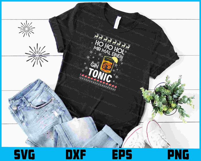 Gin Tonic Ugly Christmas Sweater Humor Alkohol Saufen SVG