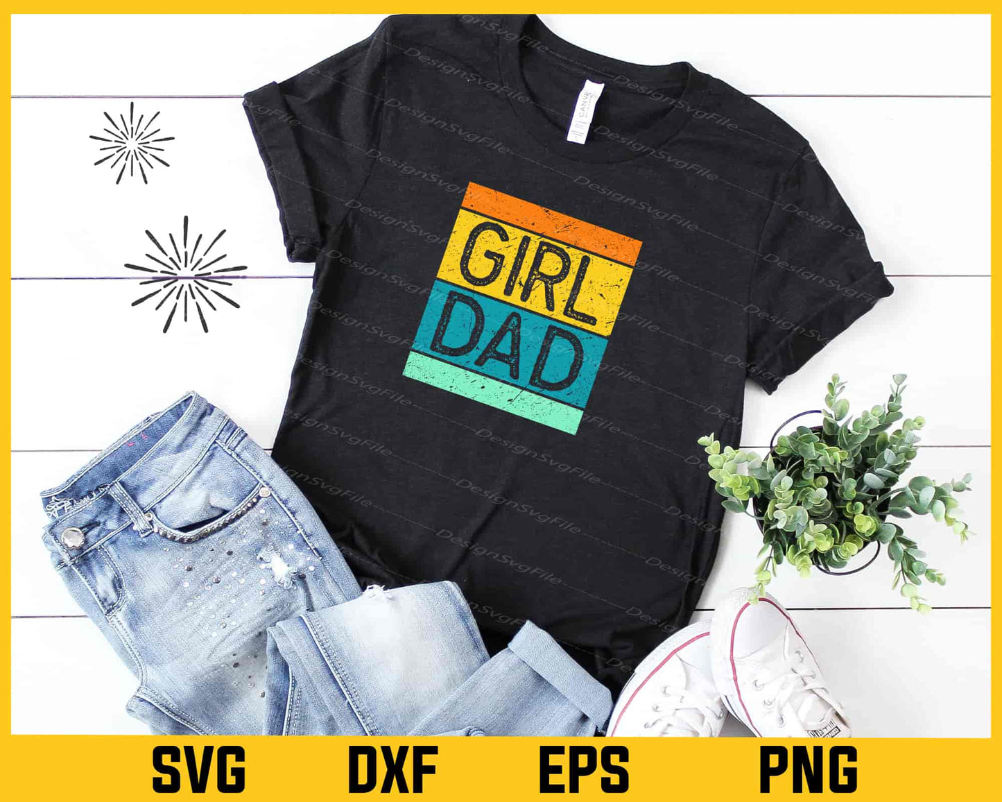 Girl Dad with Daughters Svg Cutting Printable File  - Premium Cutting Files in SVG, PNG & EPS Formats - Premium SVG Cutting Files for Crafts