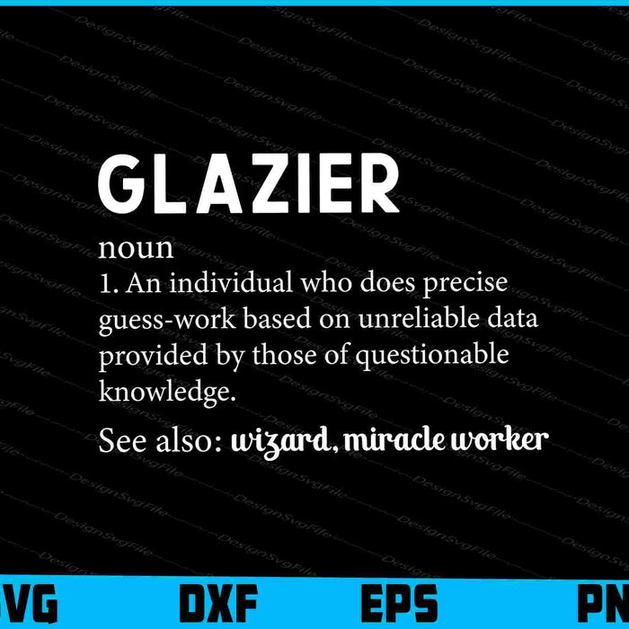 Glazier Definition T Shirt - Funny Glass Fitter SVG