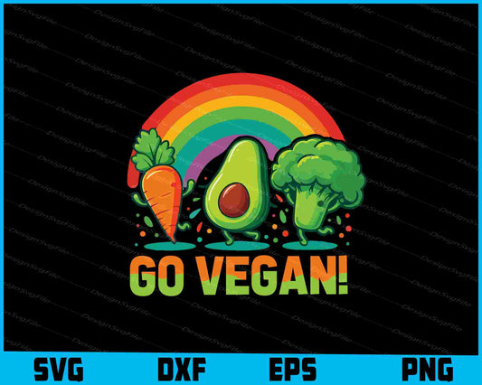 Go Vegan! Rainbow Avocado SVG