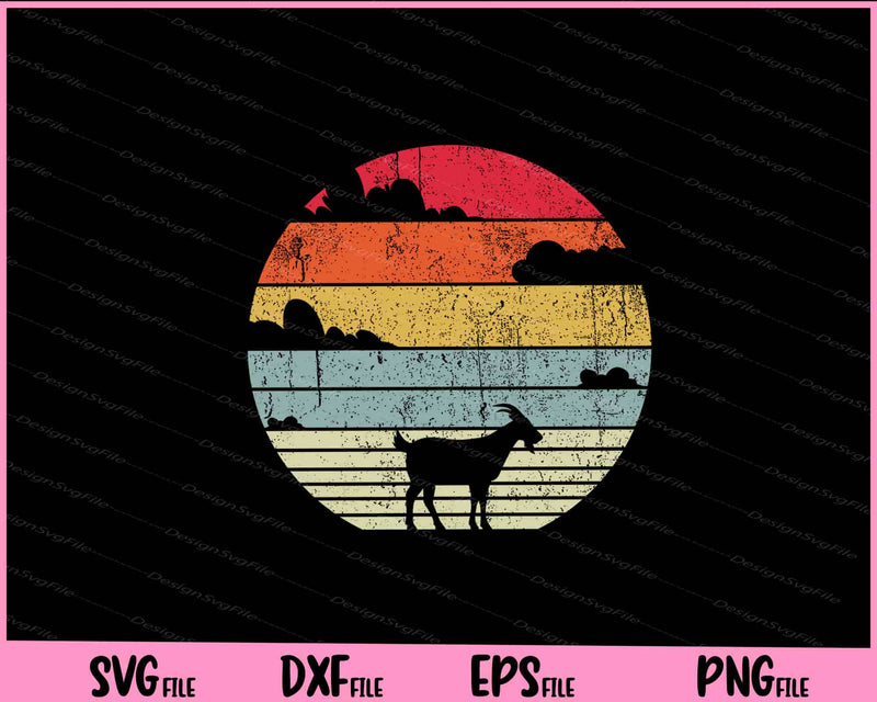Goat Retro Style Svg Cutting Printable Files  - Premium Cutting Files in SVG, PNG & EPS Formats - Premium SVG Cutting Files for Crafts