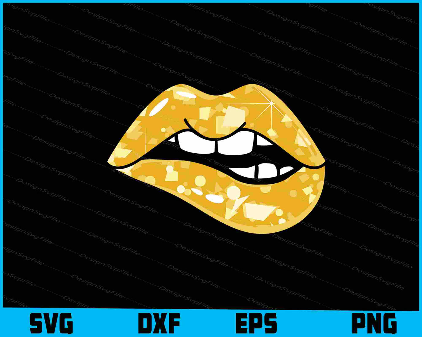 Gold Glitter Sparkle Mouth Lips SVG PNG Printable File  - Premium Cutting Files in SVG, PNG & EPS Formats - Premium SVG Cutting Files for Crafts