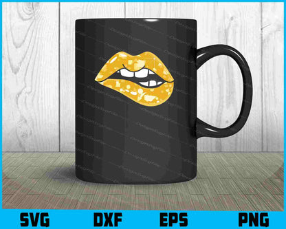 Gold Glitter Sparkle Mouth Lips SVG PNG Printable File  - Premium Cutting Files in SVG, PNG & EPS Formats - Premium SVG Cutting Files for Crafts