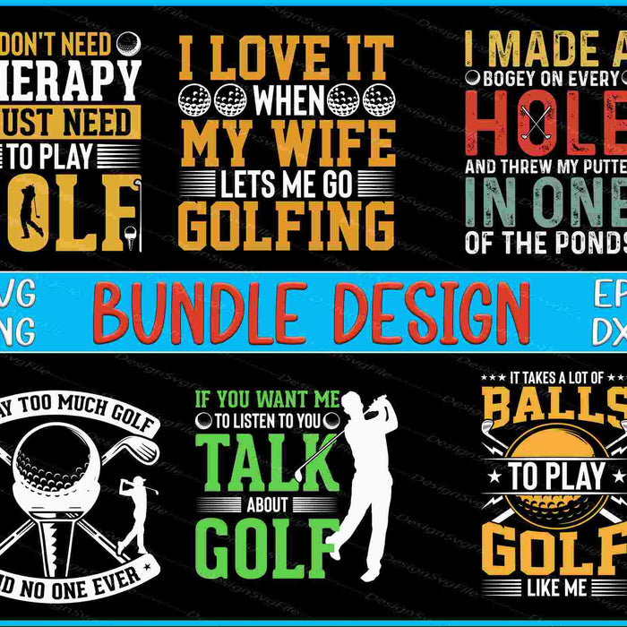 Golf Bundle SVG, Golfing PNG