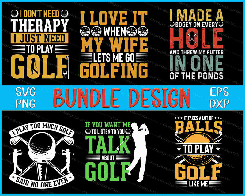 Golf Bundle SVG, Golfing PNG