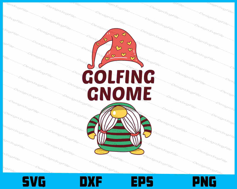 Golfing Gnome Christmas Matching SVG