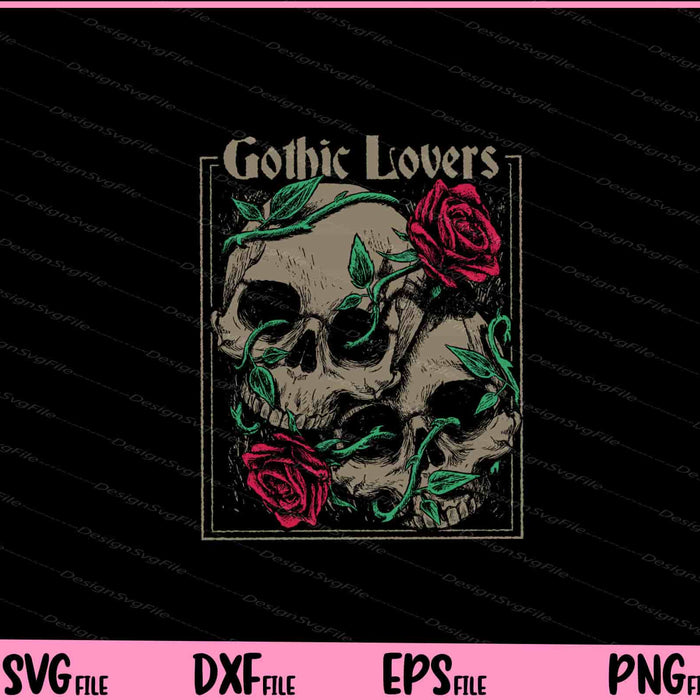 Gothic Love Skulls Design Svg Cutting Printable Files  - Premium Cutting Files in SVG, PNG & EPS Formats - Premium SVG Cutting Files for Crafts