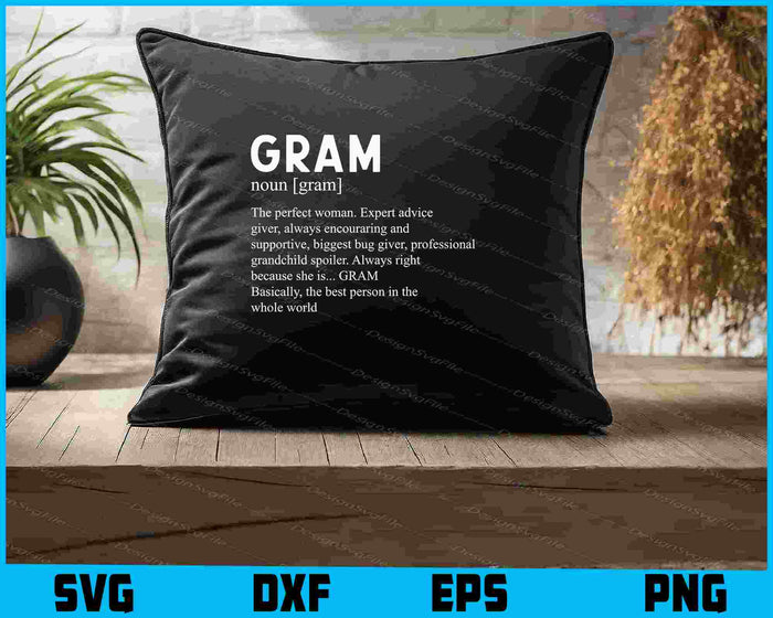 Gram Definition Grandma Mother Day Gifts SVG