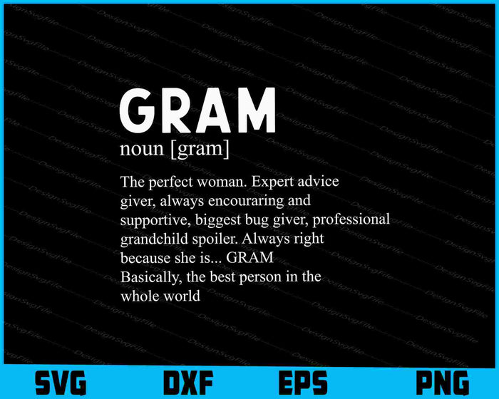 Gram Definition Grandma Mother Day Gifts SVG