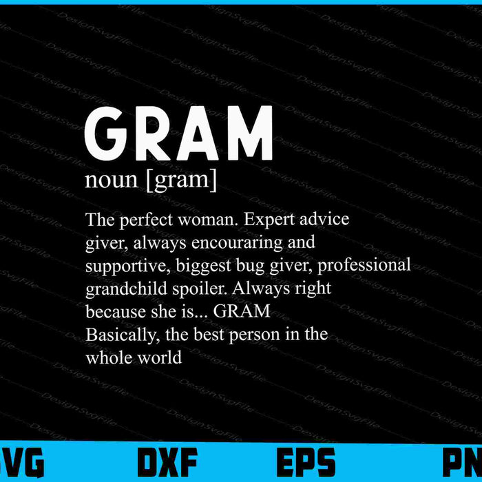 Gram Definition Grandma Mother Day Gifts SVG