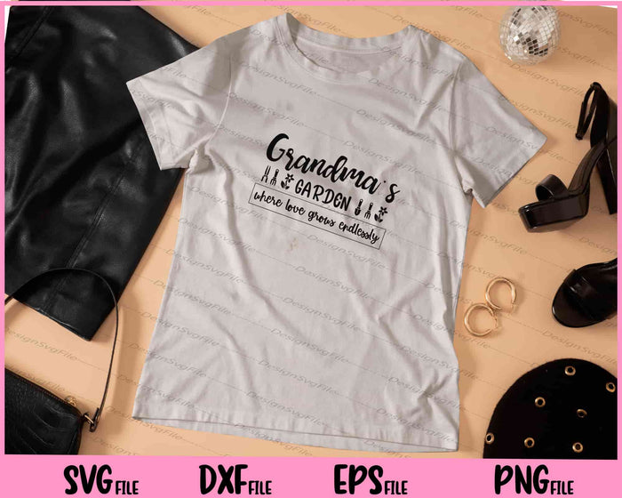 Grandma's garden where love grows endlessly Svg Cutting Printable Files  - Premium Cutting Files in SVG, PNG & EPS Formats - Premium SVG Cutting Files for Crafts