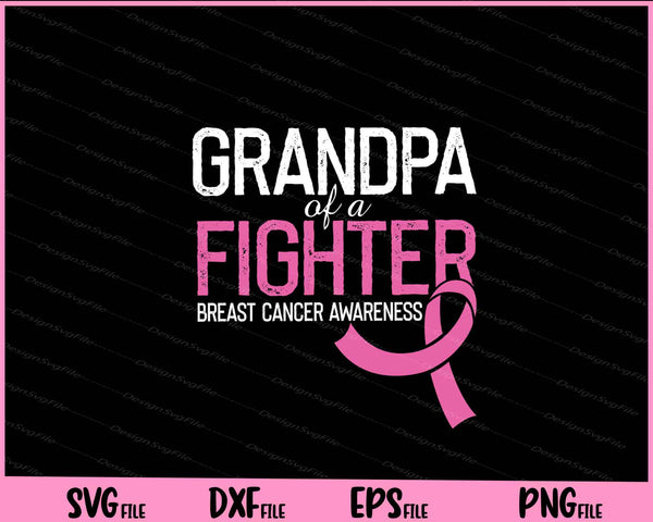 Grandpa Fighter Breast Cancer svg