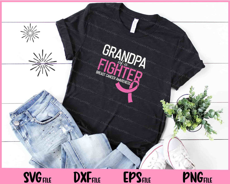 Grandpa Fighter Breast Cancer Svg Cutting Printable Files  - Premium Cutting Files in SVG, PNG & EPS Formats - Premium SVG Cutting Files for Crafts