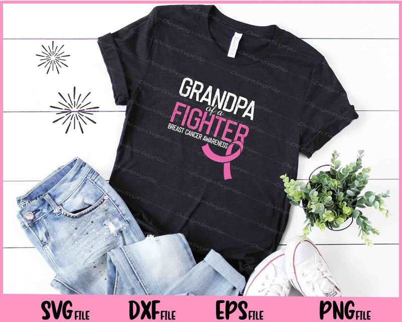 Grandpa Fighter Breast Cancer t shirt